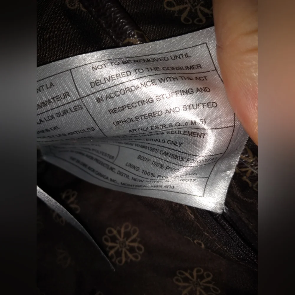 Avon Signature Collection Brown & White Satchel Purse, 2 Handles, Flower… - Picture 11 of 12